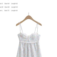 Floral Print Lace Trim Sling Dress - Thumbnail 9