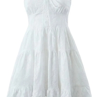 White Strapless Lace Dress - Thumbnail 3