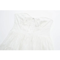 White Strapless Lace Dress - Thumbnail 5