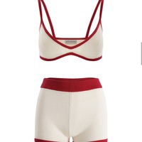 2PCS Patchwork Cropped Tank Top + Shorts - Thumbnail 7