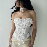 White Bustier Corset Top - Thumbnail 1