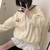 Kawaii Sailor Collar Zip Up Hoodie - Thumbnail 2