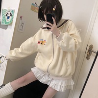 Kawaii Sailor Collar Zip Up Hoodie - Thumbnail 6