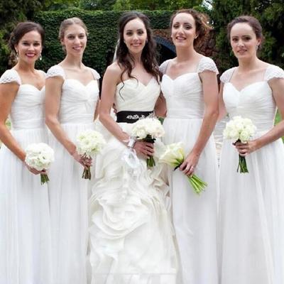 Floor length a line sweetheart sleeveless chiffon bridesmaid dresses - Thumbnail 1