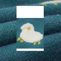 Teal Green Blue Sheep Cute Cozy Comfy Knitted Cardigan - Thumbnail 5