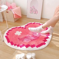 E Girl Pixel Art Heart Cute Modern Soft Mat Rugs Carpets Bedroom Decor - Thumbnail 7