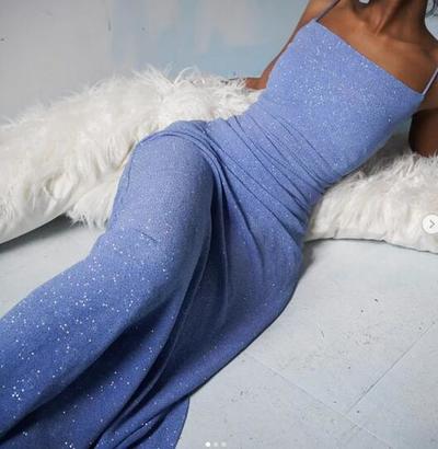 Spaghetti Straps Long Sheath Prom Dress，1521