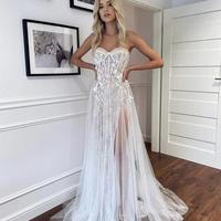 Elegant sweetheart long bridal dress with split,1523 - Thumbnail 1