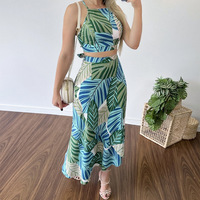 Sexy Printing Vest High Waist Two Piece Set - Thumbnail 2