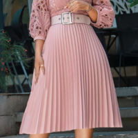 Elegant Temperament Lace Sexy High Waist Dress - Thumbnail 4