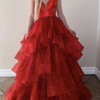 Sparkly Prom Dresses Tiered Gown - Thumbnail 1