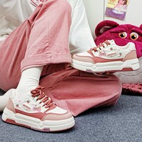 Kitty Student Sweet Girl Cute Strawberry White Pink Red Thick Soles Sneakers Sports Running Shoes - Thumbnail 1