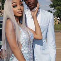 Sparkle Black Girl Prom Dresses,Sequin V-Neck Prom Evening Dresses With Side Slit,913 - Thumbnail 1