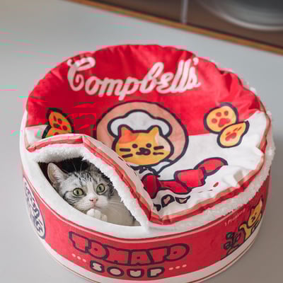 Red japanese canned sesame tomato soup cats dogs pets beds house