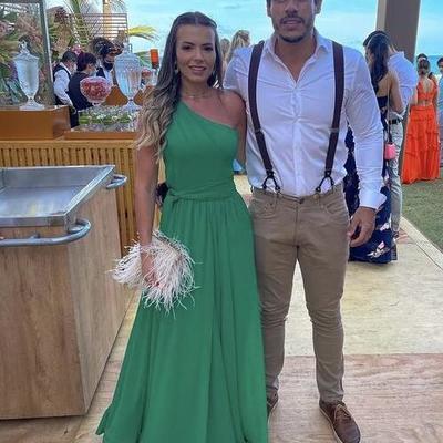 Elegant green chiffon a line prom dresses  - Thumbnail 2