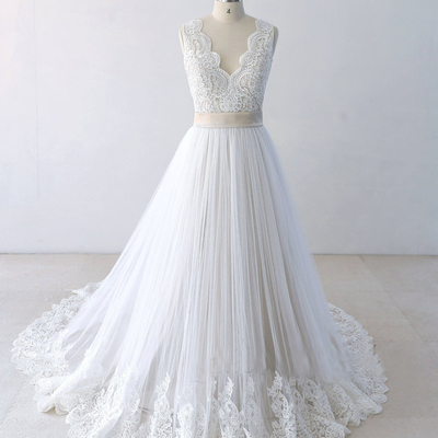 Boho wedding dresses, beach wedding dresses, simple wedding gowns, modest wedding dresses,1526 - Thumbnail 2