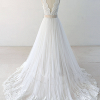 Boho wedding dresses, beach wedding dresses, simple wedding gowns, modest wedding dresses,1526 - Thumbnail 1