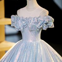 Sparkly Off-Shoulder Sequins Floor Length Formal Dress, Beautiful A-Line Prom Dress - Thumbnail 1