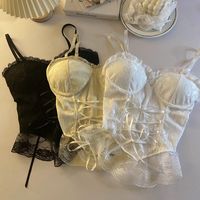Spaghetti Strap Lace Corset Top - Thumbnail 1