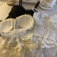 Spaghetti Strap Lace Corset Top - Thumbnail 4