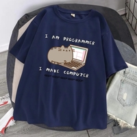 Cat Programmer Print Short Sleeve T-shirt  - Thumbnail 2