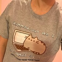 Cat Programmer Print Short Sleeve T-shirt  - Thumbnail 6