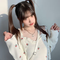 2PCS Floral Print Knit Camisole + Cardigan  - Thumbnail 2