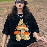 Mushroom Frog Print Short Sleeve T-shirt  - Thumbnail 2