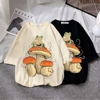 Mushroom Frog Print Short Sleeve T-shirt  - Thumbnail 4