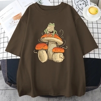 Mushroom Frog Print Short Sleeve T-shirt  - Thumbnail 6