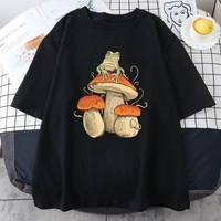 Mushroom Frog Print Short Sleeve T-shirt  - Thumbnail 8
