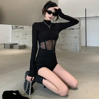 Black See Through Long Sleeve Shirt  - Thumbnail 2