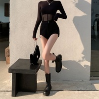 Black See Through Long Sleeve Shirt  - Thumbnail 8