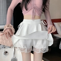 Sweet Lace High Waist A-Line Skirt - Thumbnail 4