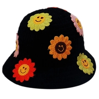 Flower Knit Bucket Hat - Thumbnail 2