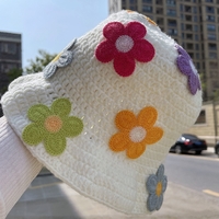 Flower Knit Bucket Hat - Thumbnail 3