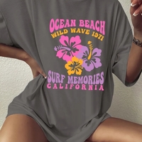 Hawaii Hibiscus Flower Short Sleeve T-shirt  - Thumbnail 3