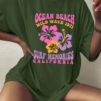 Hawaii Hibiscus Flower Short Sleeve T-shirt  - Thumbnail 5