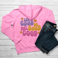 Positivity Flower Print Hoodie  - Thumbnail 2