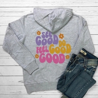 Positivity Flower Print Hoodie  - Thumbnail 3