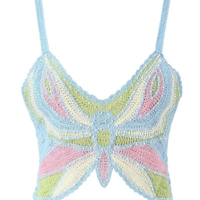 Butterfly knit crochet top - Thumbnail 4