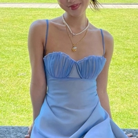 Blue Mermaid Bustier A-Line Dress - Thumbnail 3