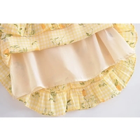 Yellow Lemon Print Mini Dress - Thumbnail 4