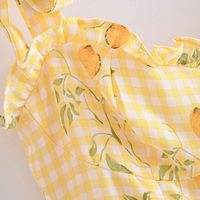 Yellow Lemon Print Mini Dress - Thumbnail 6