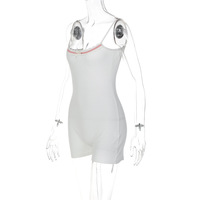 White Pink Bow Backless Romper - Thumbnail 5