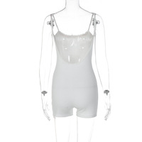 White Pink Bow Backless Romper - Thumbnail 7