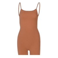 Brown Backless Knit Romper  - Thumbnail 4