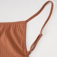 Brown Backless Knit Romper  - Thumbnail 6