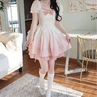 Pink White Gradient Fairy Tail Dress - Thumbnail 5