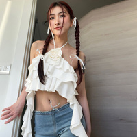 Ruffle Flower Halter Top - Thumbnail 1